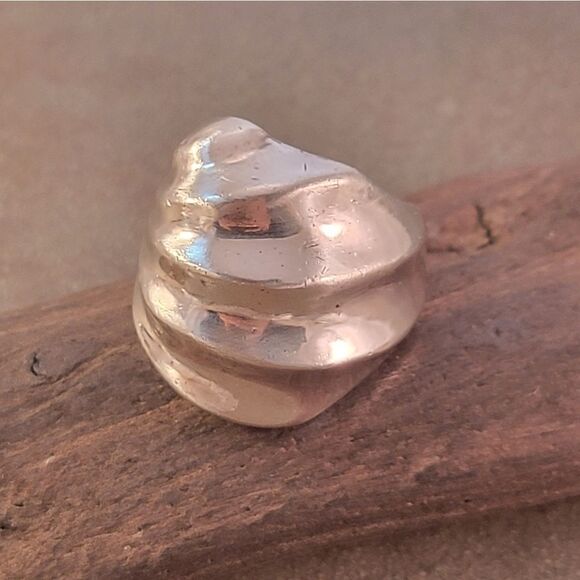 Sterling Contemporary Ribbed Sculptural Statement Ring - Picture 9 of 11